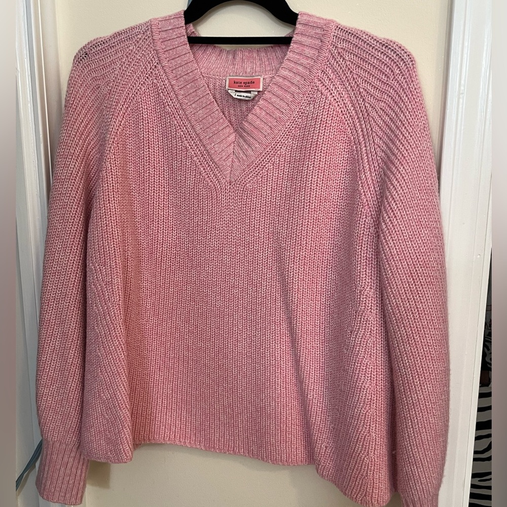 KATE SPADE MARBLED PINK SWEATER SIZE LARGE NWOT